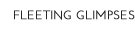 fleeting glimpses